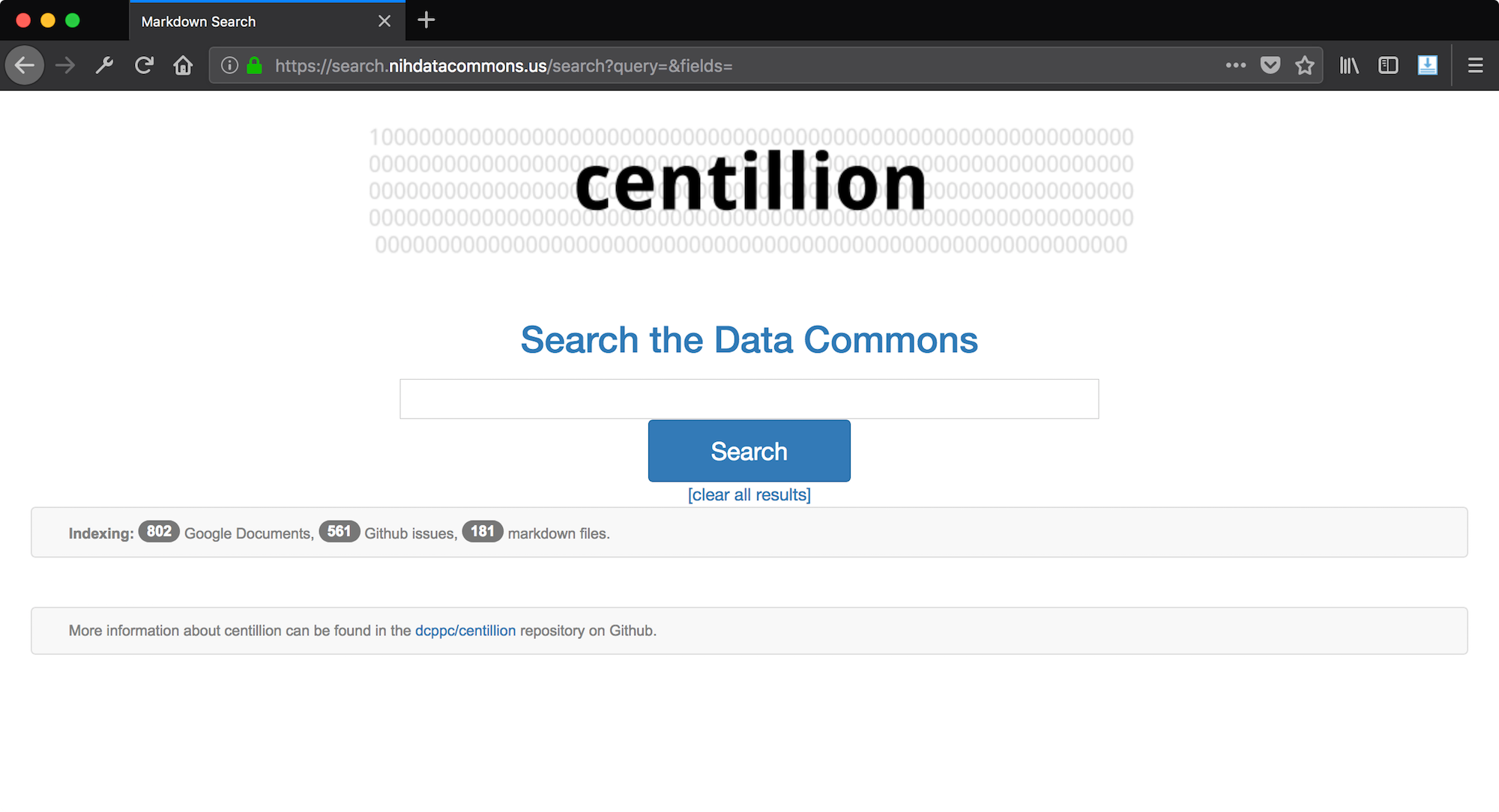 Screen shot of centillion